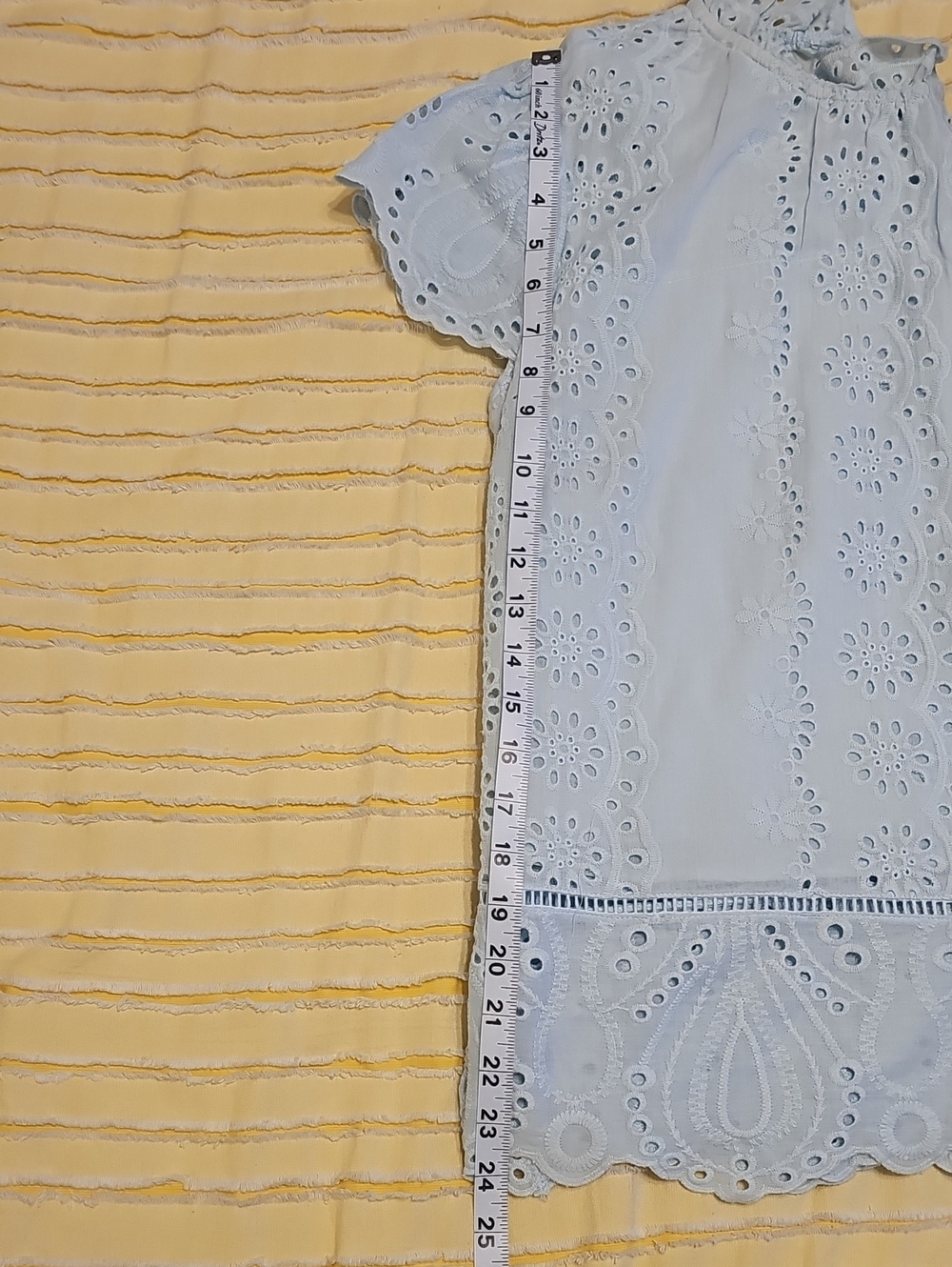 Adiva Pale Blue Eyelet Blouse - Picture 9 of 12
